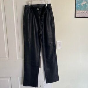 INC International Concepts Black Leather-Style Pants